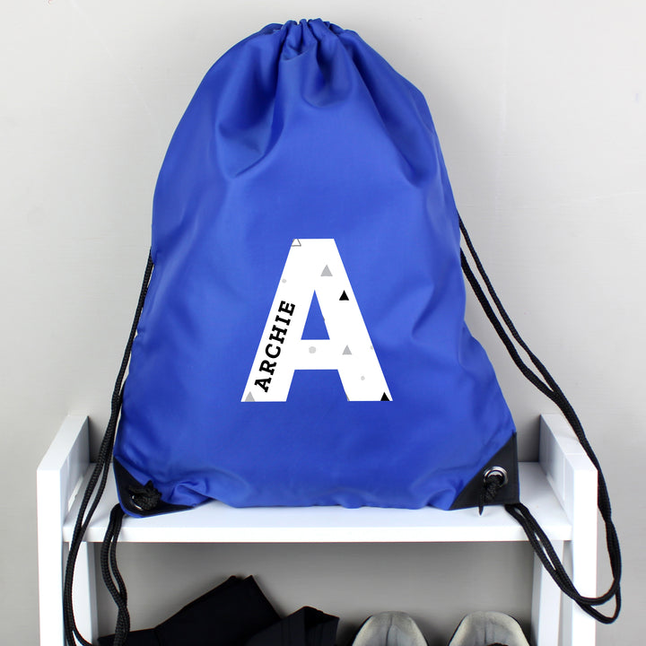 Buy Personalised Initial Blue Kit Bag at www.giftsfinder.co.uk