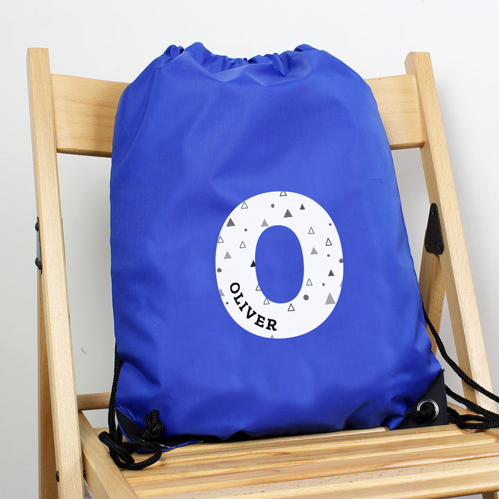 Buy Personalised Initial Blue Kit Bag at www.giftsfinder.co.uk