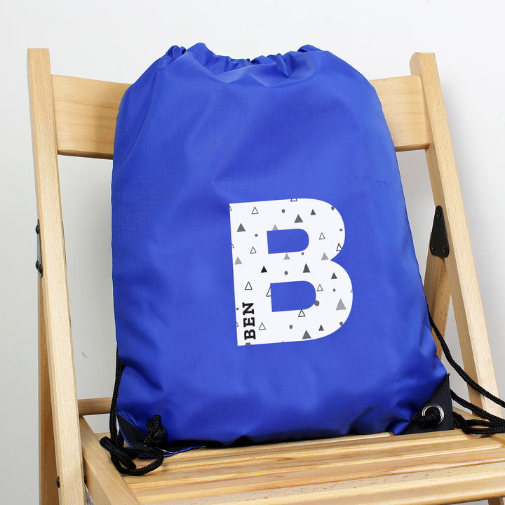 Buy Personalised Initial Blue Kit Bag at www.giftsfinder.co.uk