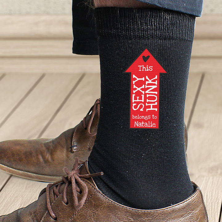 Buy Personalised Sexy Hunk Mens Socks at www.giftsfinder.co.uk