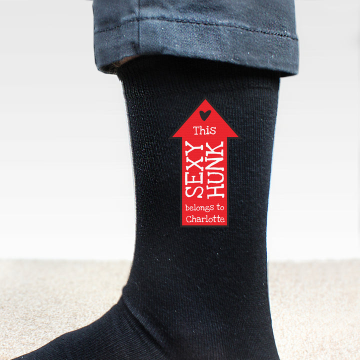 Buy Personalised Sexy Hunk Mens Socks at www.giftsfinder.co.uk