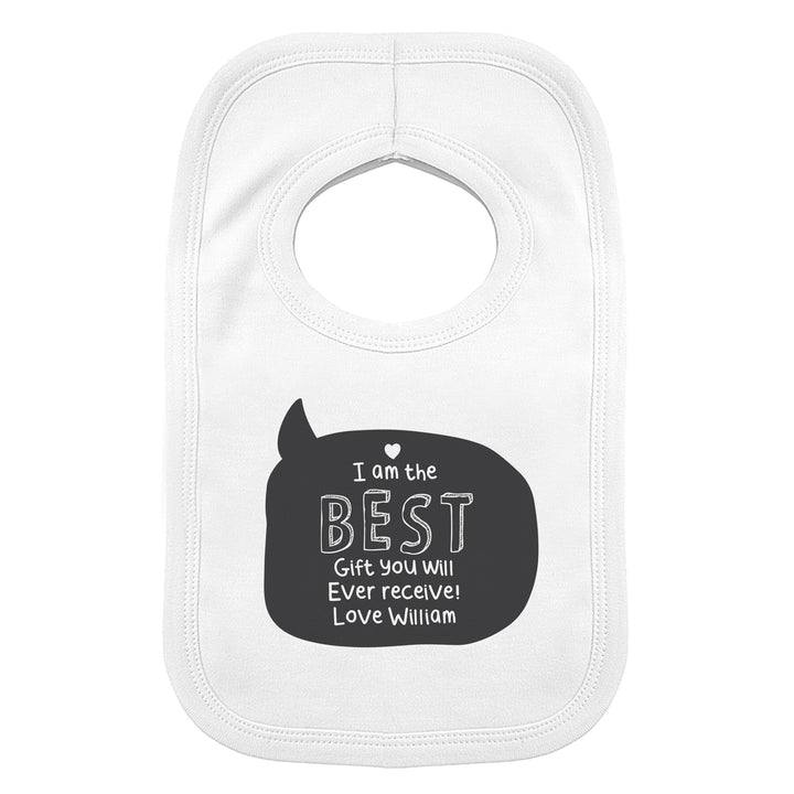 Buy Personalised Speech Bubble Bib at www.giftsfinder.co.uk