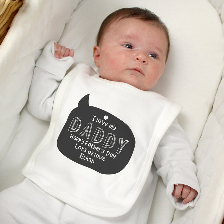 Buy Personalised Speech Bubble Bib at www.giftsfinder.co.uk