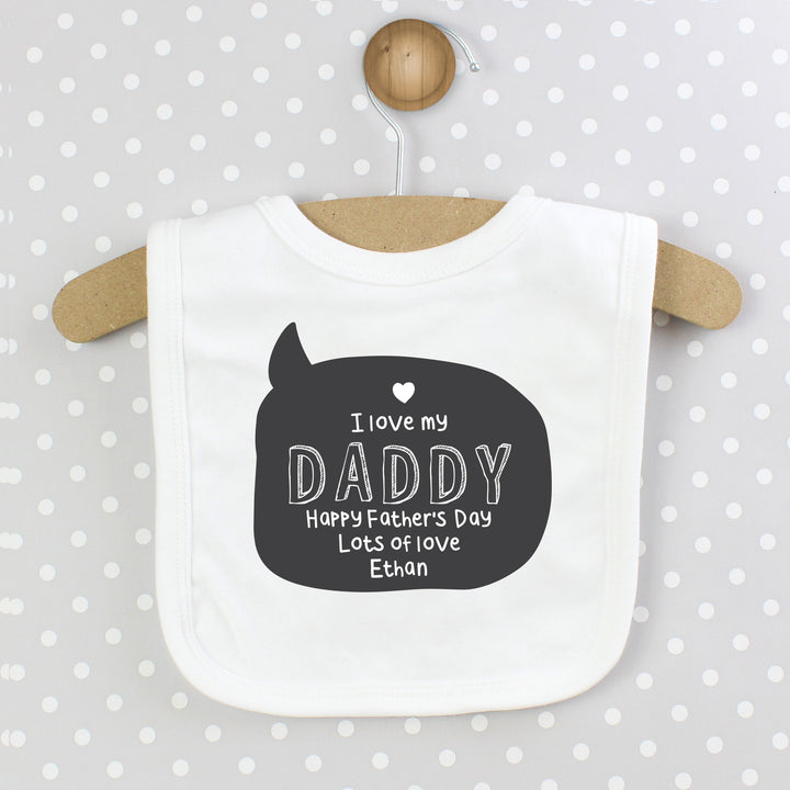 Buy Personalised Speech Bubble Bib at www.giftsfinder.co.uk