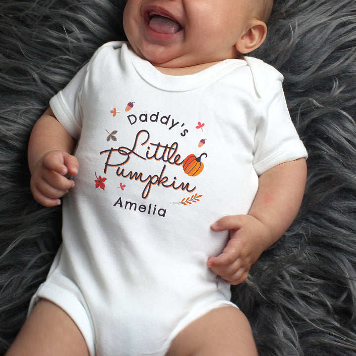 Personalised Little Pumpkin Baby Vest - part of the Gifts Finder Personalised Baby Vests collection