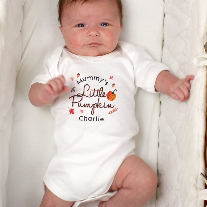 Personalised Little Pumpkin Baby Vest - part of the Gifts Finder Personalised Baby Vests collection