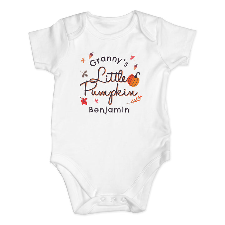 Personalised Little Pumpkin Baby Vest - part of the Gifts Finder Personalised Baby Vests collection