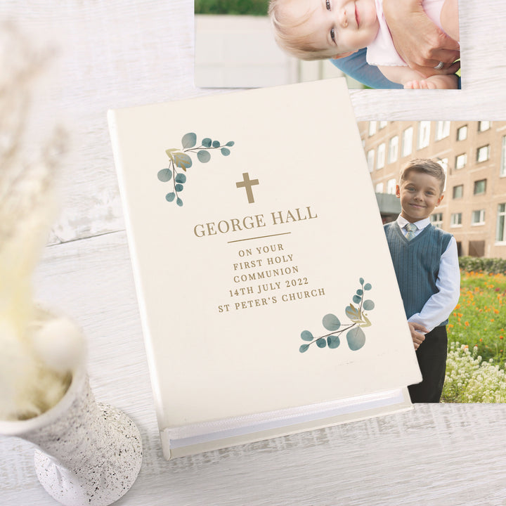 Buy Personalised Botanical Cross 6x4 Photo Album with Sleeves available now at www.giftsfinder.co.uk