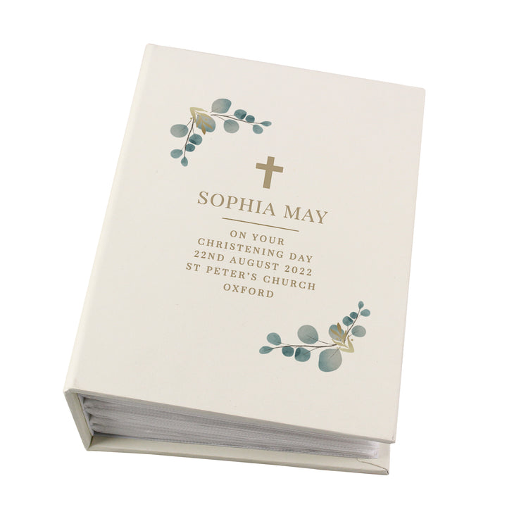 Buy Personalised Botanical Cross 6x4 Photo Album with Sleeves available now at www.giftsfinder.co.uk