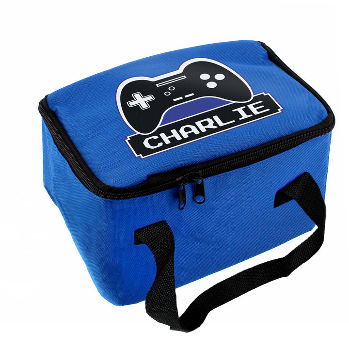 Personalised Gaming Blue Lunch Bag - part of the Gifts Finder Personalised Lunch Bags collection