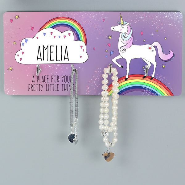 Personalised Unicorn Jewellery Hooks - part of the Personalised Jewellery Boxes collection