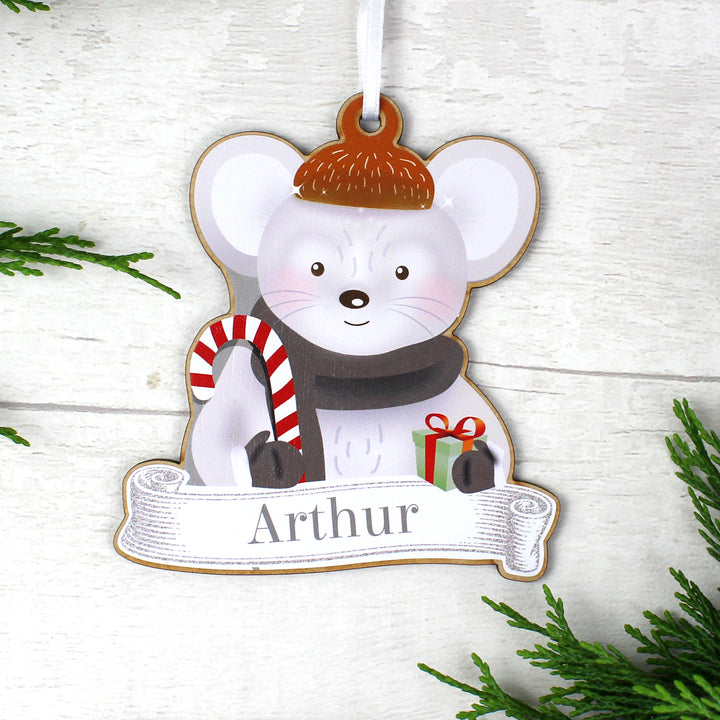 Buy Personalised Set of Four Colourful Christmas Characters Wooden Hanging Decorations at www.giftsfinder.co.uk