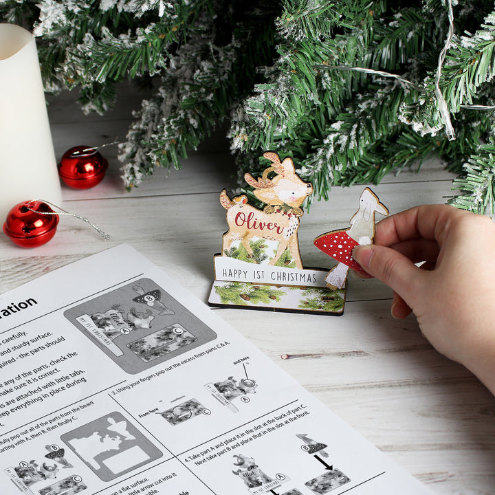 Buy Personalised Make Your Own Festive Fawn 3D Decoration Kit at www.giftsfinder.co.uk