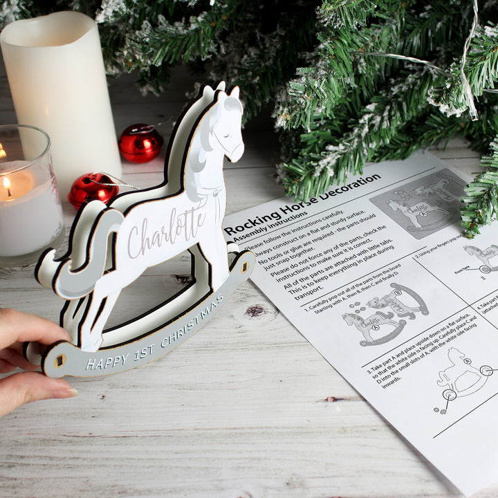 Personalised Make Your Own Rocking Horse 3D Decoration Kit - part of the Gifts Finder Personalised Christmas Decorations collection