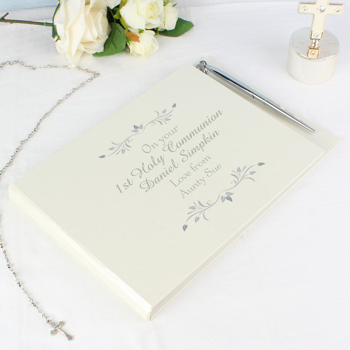 Personalised Sentiments Hardback Guest Book & Pen in gift category Personalised Guest Book & Pen Sets