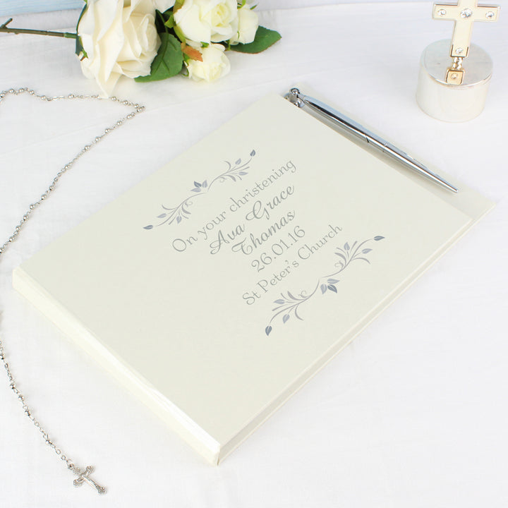 Personalised Sentiments Hardback Guest Book & Pen in gift category Personalised Guest Book & Pen Sets