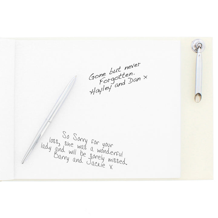 Personalised Sentiments Hardback Guest Book & Pen in gift category Personalised Guest Book & Pen Sets