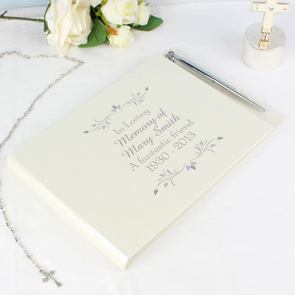 Personalised Sentiments Hardback Guest Book & Pen in gift category Personalised Guest Book & Pen Sets