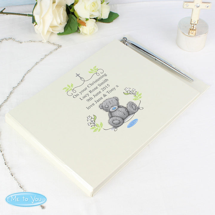 Buy Personalised Religious Cross Hardback Guest Book & Pen at www.giftsfinder.co.uk