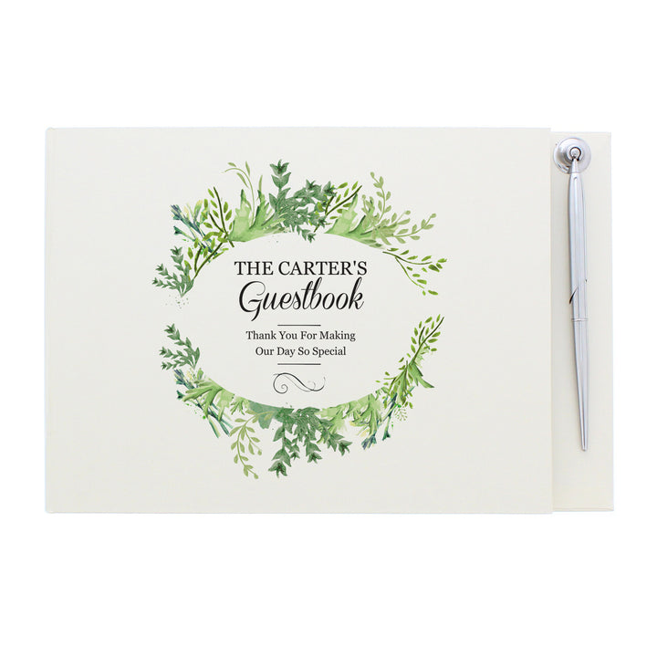 Buy Personalised Fresh Botanical Hardback Guest Book & Pen at www.giftsfinder.co.uk