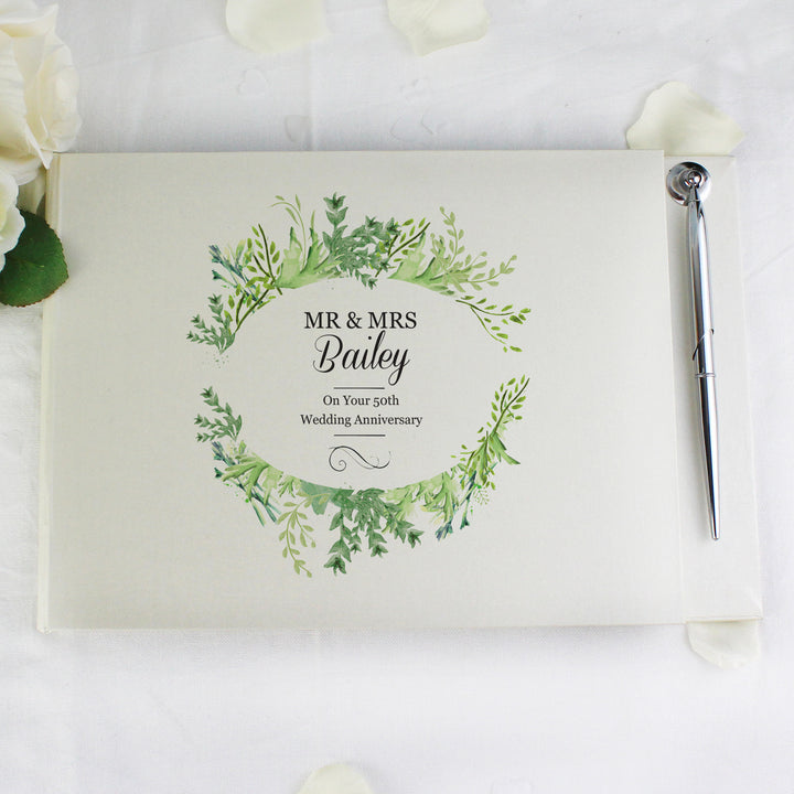 Buy Personalised Fresh Botanical Hardback Guest Book & Pen at www.giftsfinder.co.uk