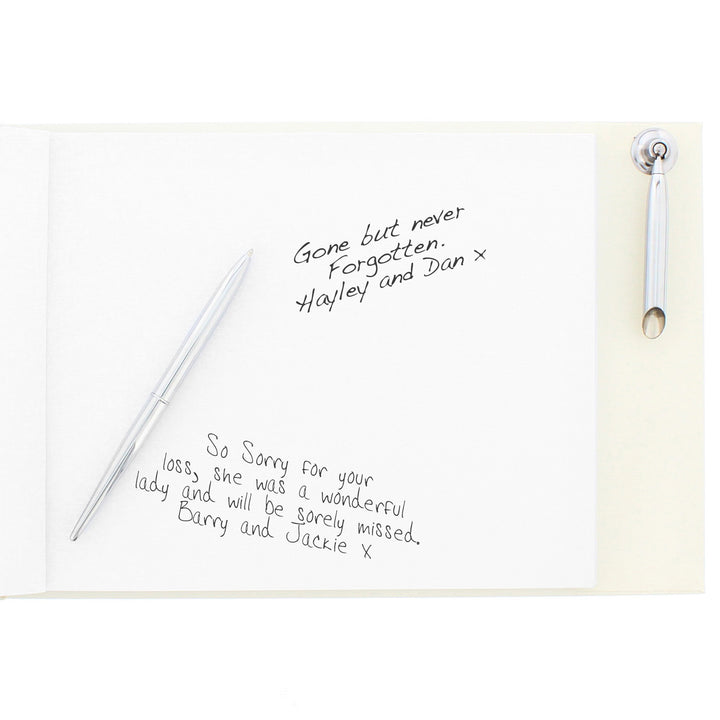 Buy Personalised In Loving Memory Hardback Guest Book & Pen at www.giftsfinder.co.uk