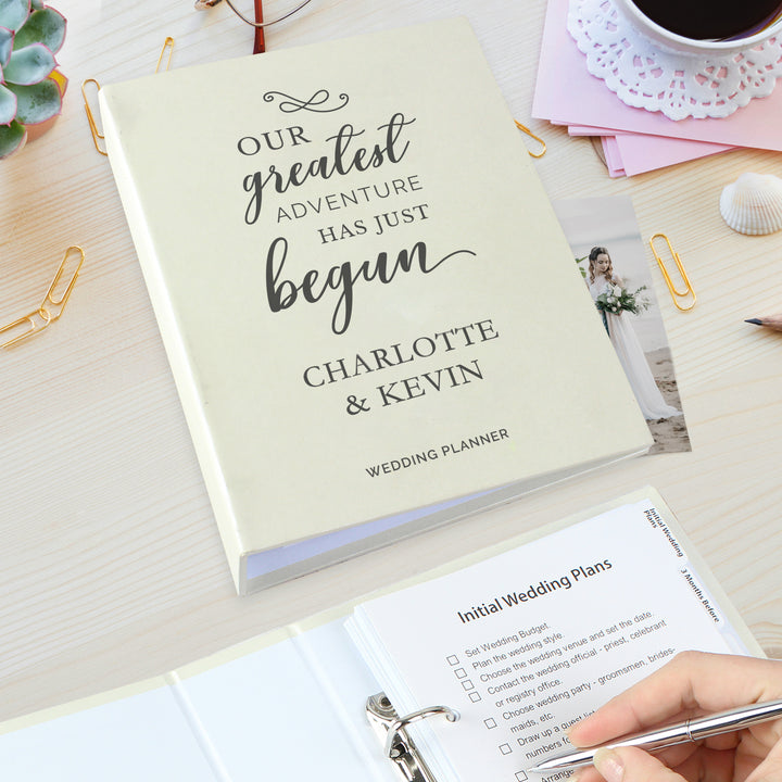 Personalised Our Greatest Adventure Wedding Planner - part of the Gifts Finder Personalised Wedding Planners collection