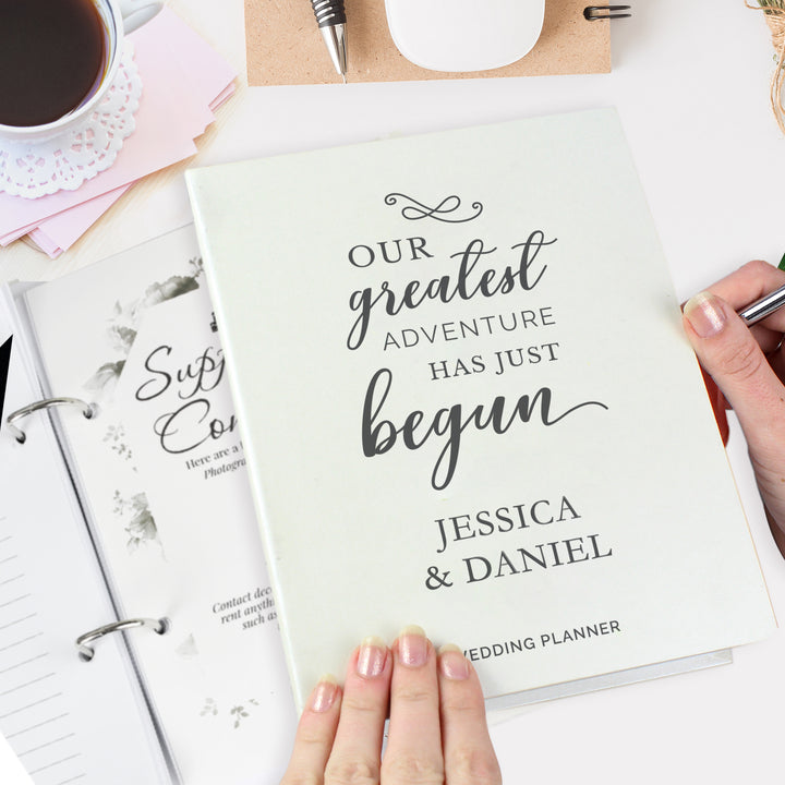 Personalised Our Greatest Adventure Wedding Planner - part of the Gifts Finder Personalised Wedding Planners collection