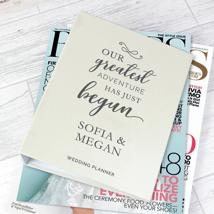 Personalised Our Greatest Adventure Wedding Planner - part of the Gifts Finder Personalised Wedding Planners collection