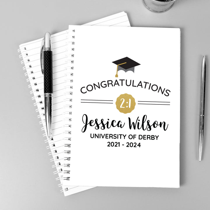 Personalised Graduation A5 Notebook - part of the Gifts Finder Personalised Notebooks collection