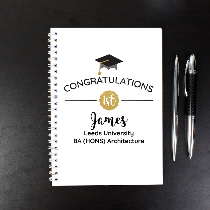 Personalised Graduation A5 Notebook - part of the Gifts Finder Personalised Notebooks collection