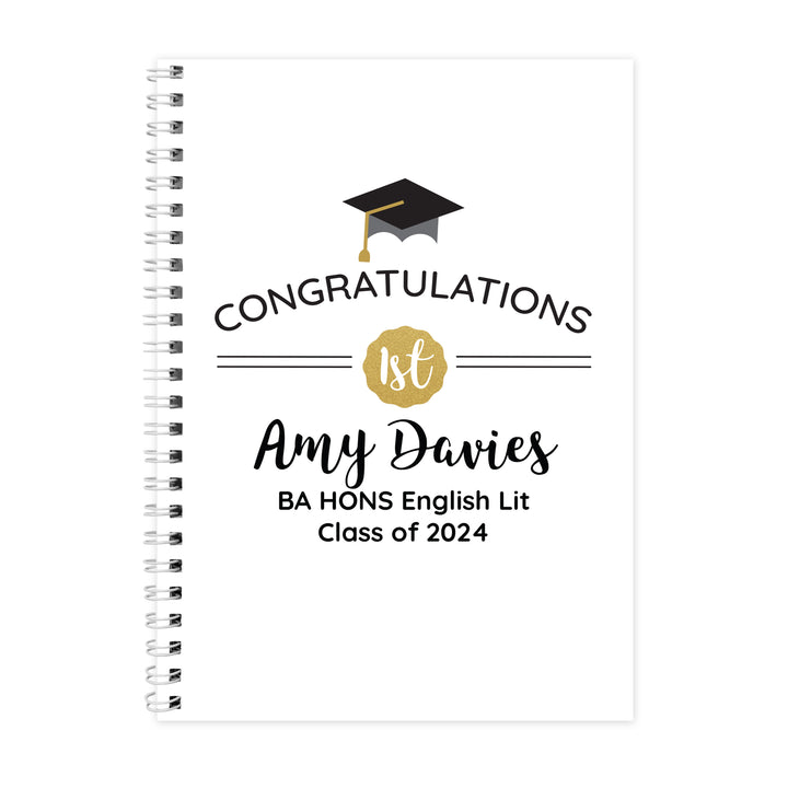 Personalised Graduation A5 Notebook - part of the Gifts Finder Personalised Notebooks collection