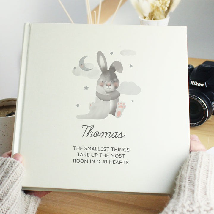 Buy Personalised Baby Bunny Square Photo Album available now at www.giftsfinder.co.uk