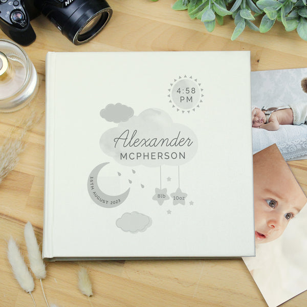 Buy Personalised New Baby Moon & Stars Album with Sleeves at www.giftsfinder.co.uk