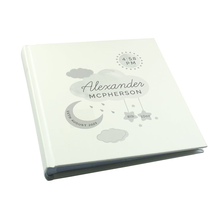 Personalised New Baby Moon & Stars Album With Sleeves - part of the Gifts Finder Personalised Photo Albums collection