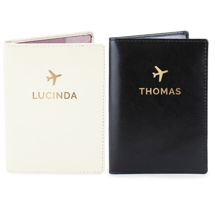 Buy Personalised Gold Name Passport Holders Set at www.giftsfinder.co.uk