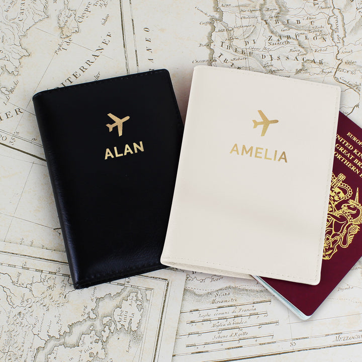 Buy Personalised Gold Name Passport Holders Set at www.giftsfinder.co.uk