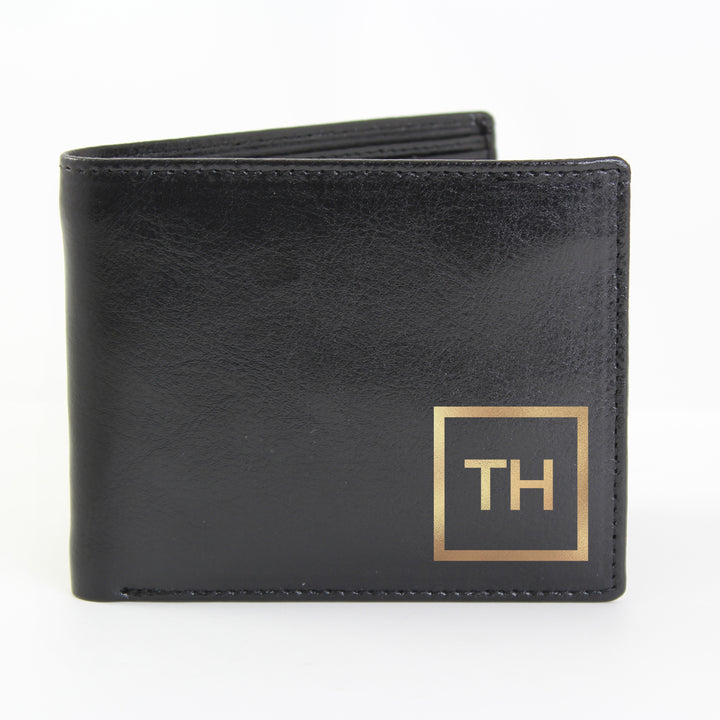 Personalised Gold Initials Leather Wallet - part of the Gifts Finder Personalised Mens Wallets collection