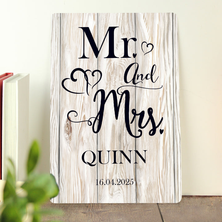 Personalised Mr & Mrs Metal Sign - part of the Gifts Finder Personalised Wedding Gifts collection