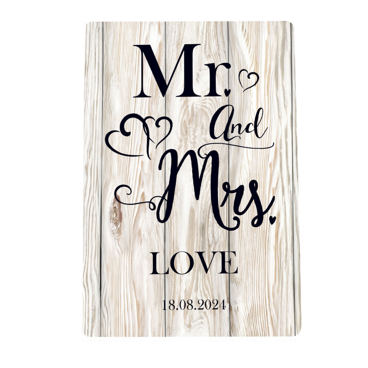 Personalised Mr & Mrs Metal Sign - part of the Gifts Finder Personalised Wedding Gifts collection