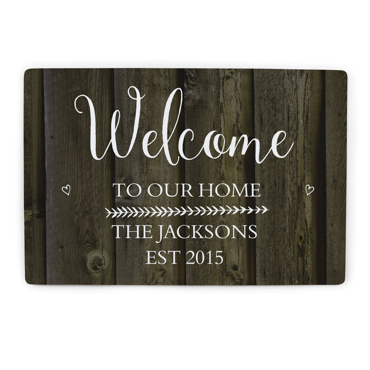 Buy Personalised Walnut Wood Grain Metal Sign at www.giftsfinder.co.uk