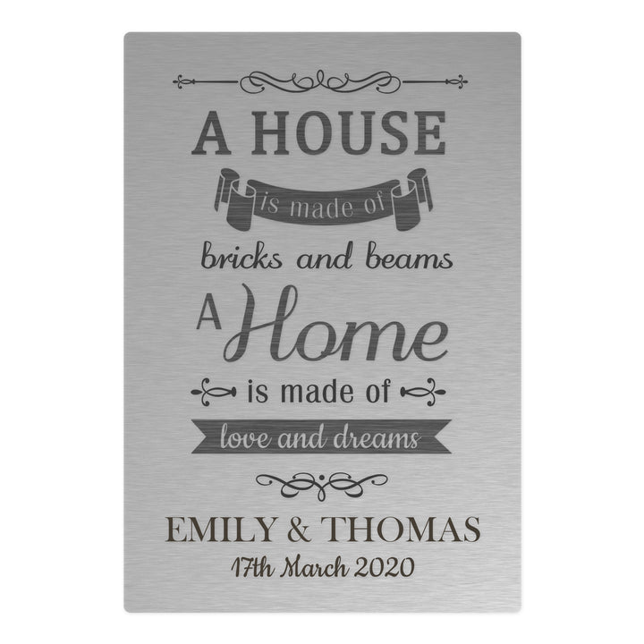 Buy Personalised 'A House Is Made Of...' Metal Sign at www.giftsfinder.co.uk