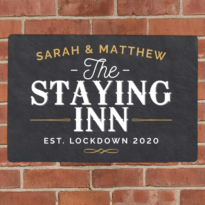 Buy Personalised Staying Inn Metal Sign at www.giftsfinder.co.uk