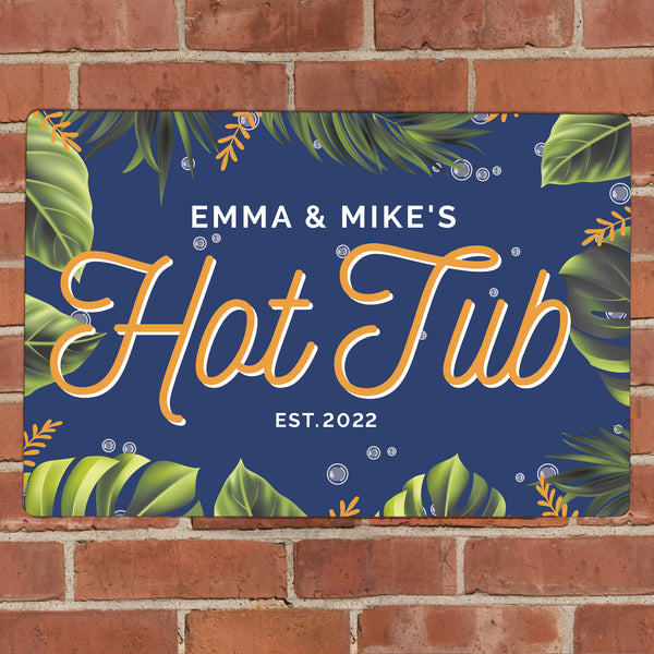 Buy Personalised Hot Tub Metal Sign at www.giftsfinder.co.uk