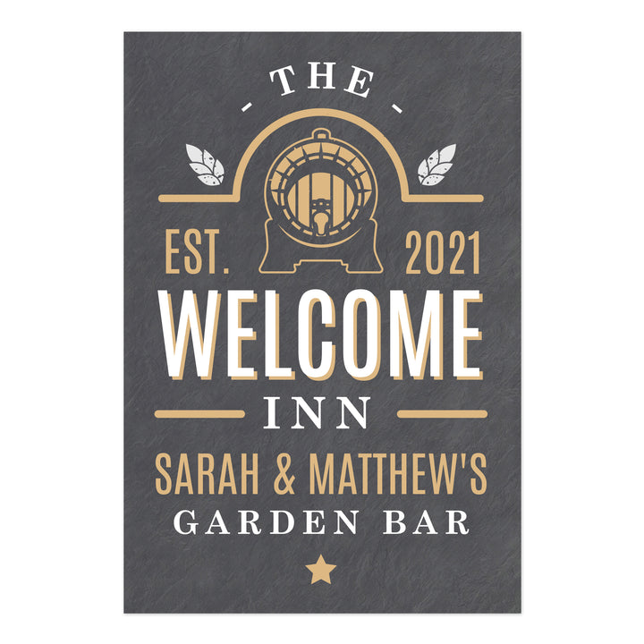 Personalised The Welcome Inn Metal Sign - part of the Gifts Finder Personalised House Signs & Plaques collection