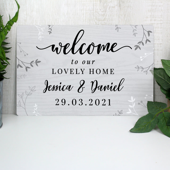 Buy Personalised Welcome Metal Sign at www.giftsfinder.co.uk