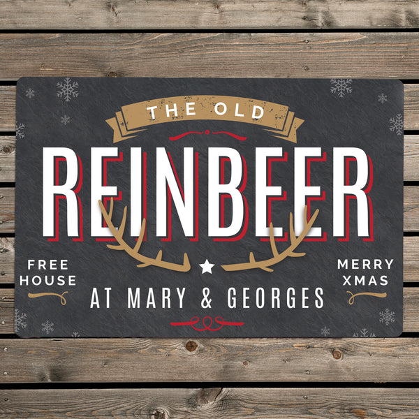 Personalised Reinbeer Metal Sign - part of the Personalised House Signs & Plaques collection