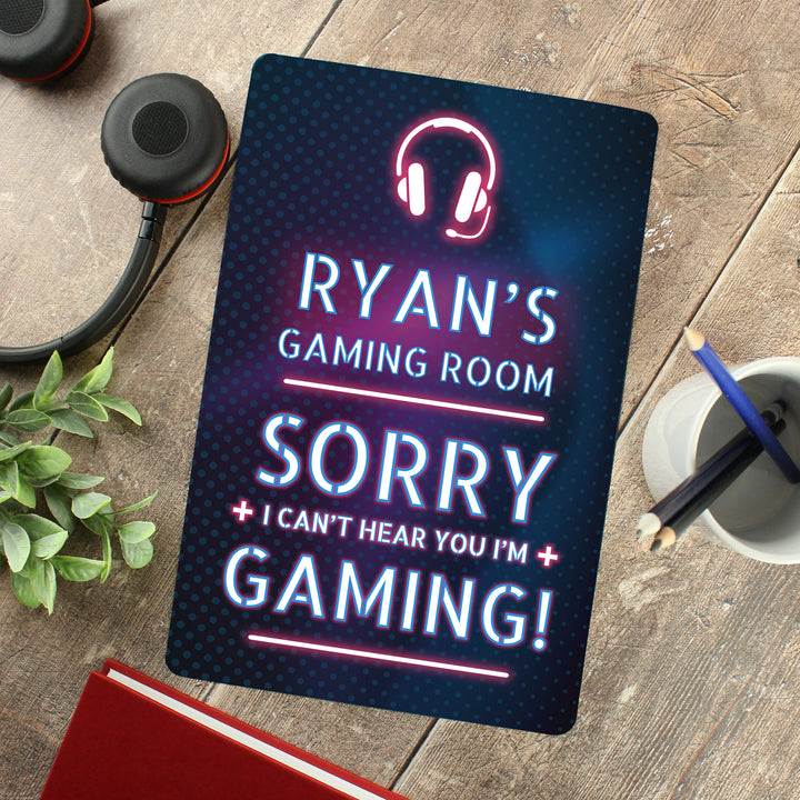 Buy Personalised Gamer Warning Metal Sign available now at www.giftsfinder.co.uk