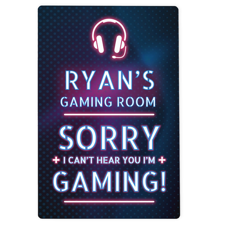 Buy Personalised Gamer Warning Metal Sign available now at www.giftsfinder.co.uk