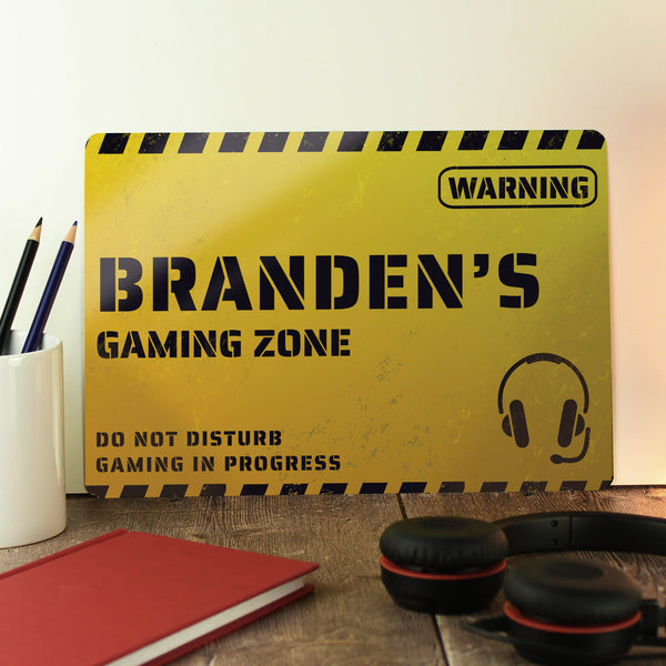 Personalised Gaming Zone Metal Sign - part of the Personalised House Signs & Plaques collection